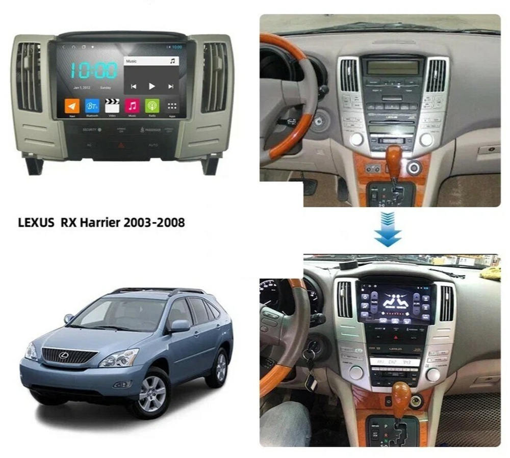 Магнитола для Lexus RX 2003-2009, Toyota Harrier XU30 2003-2013 - Carmedia SF-9278 QLed+2K, Android 13, UIS7870 (DUDU7), CarPlay, SIM-слот