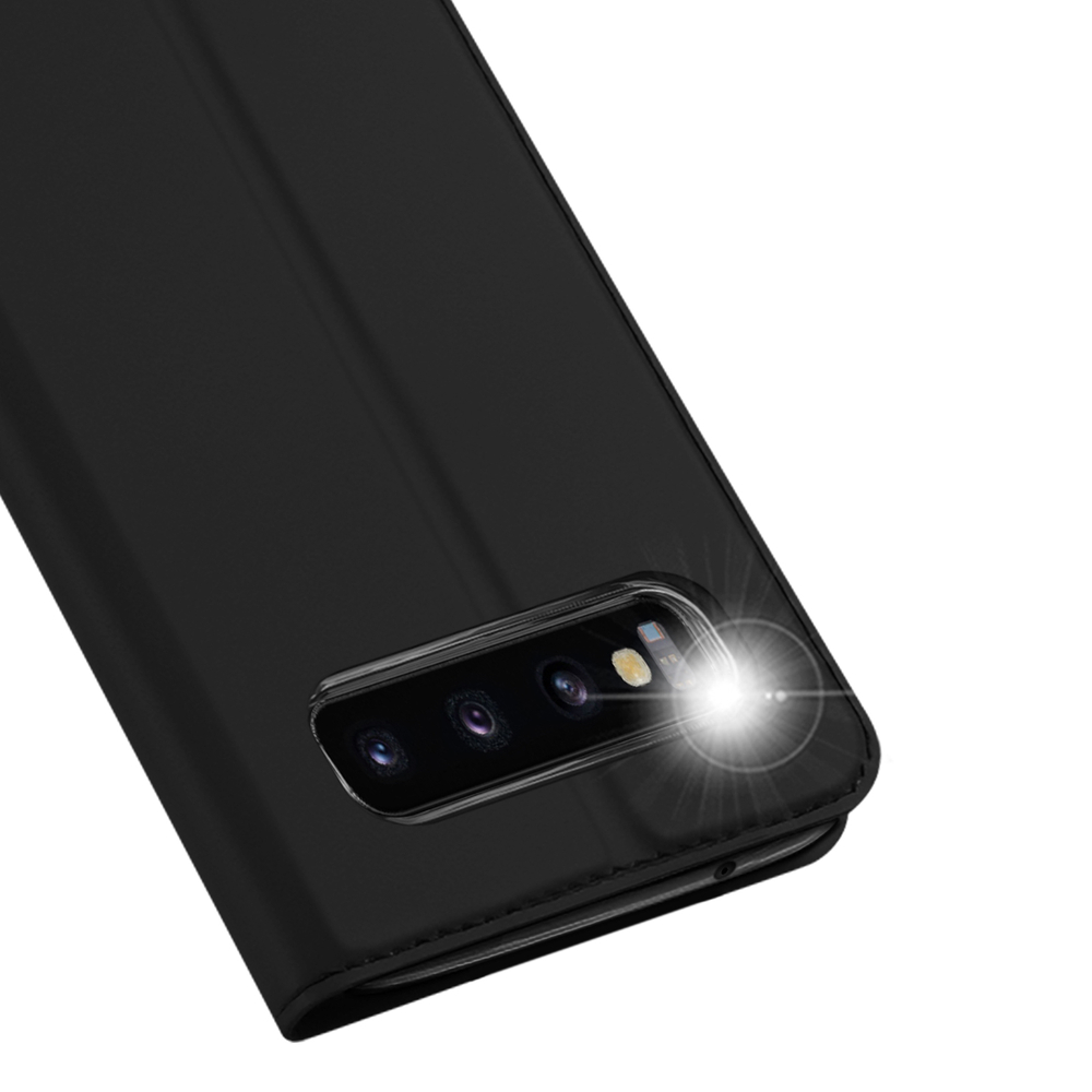 Чехол книжка из PU кожи черного цвета от Dux Ducis для смартфона Samsung Galaxy S10, серия Skin Pro Series Case