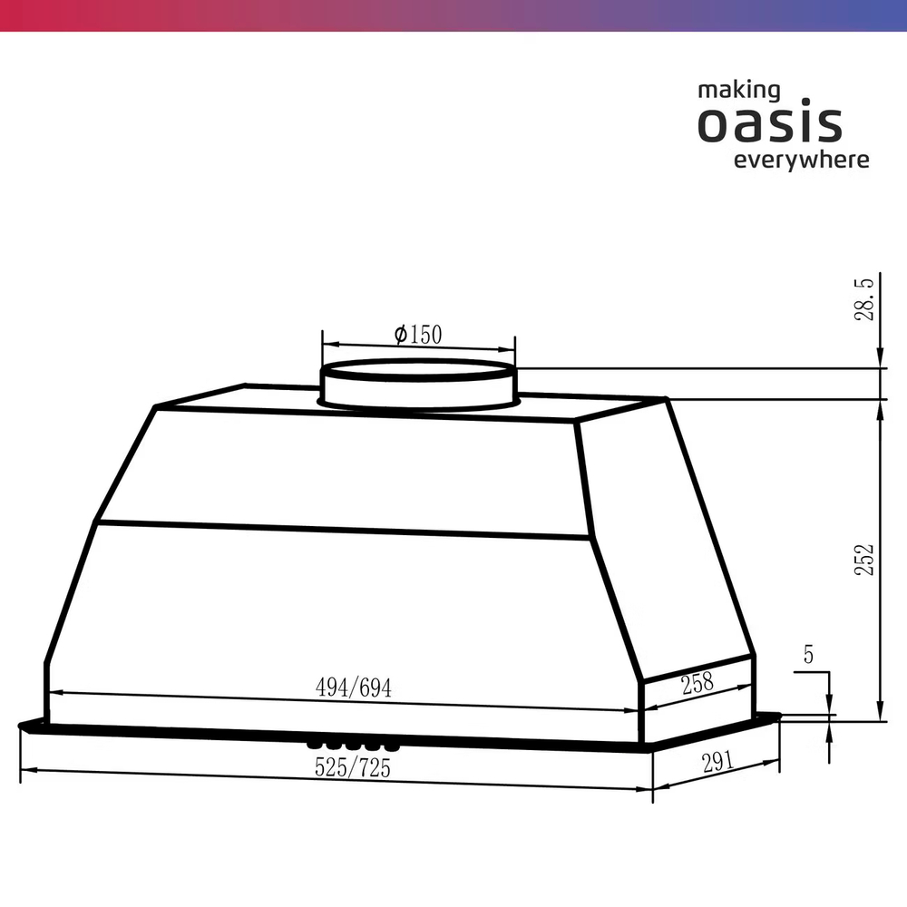 Вытяжка OASIS UM-52W
