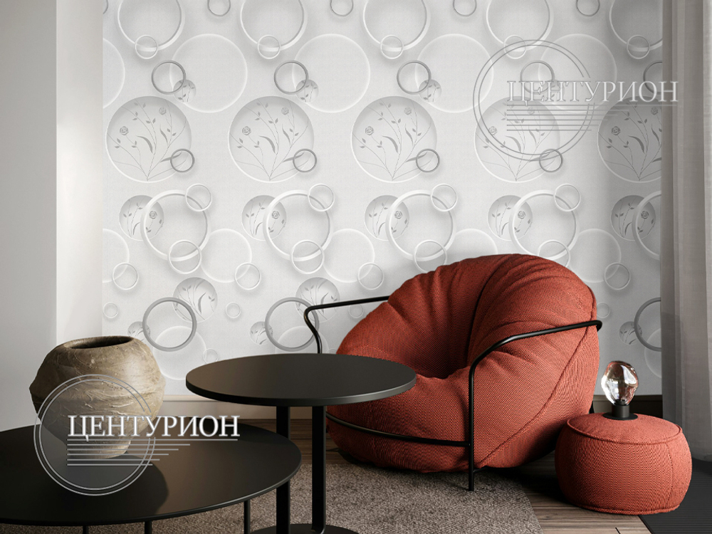 Панель ПВХ термопечать Орбиты хром 407 2700х250 мм