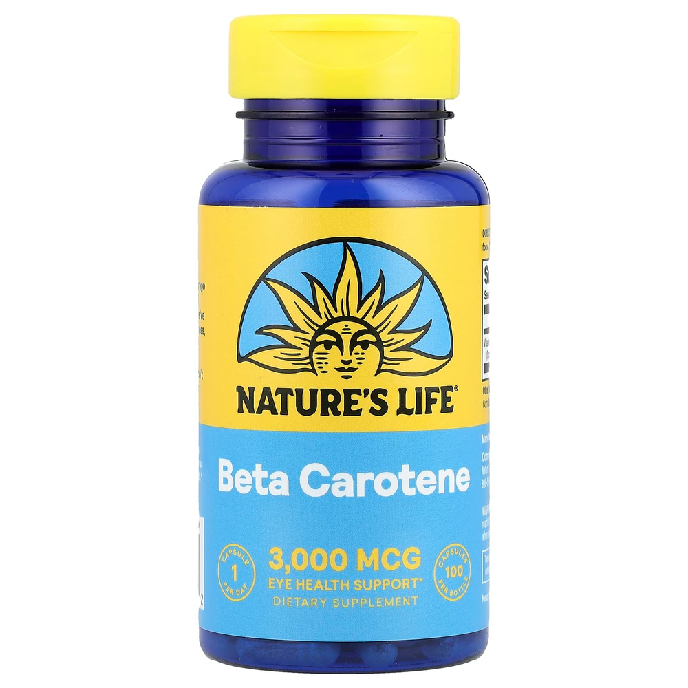 Nature's Life, Бета-каротин, 3000 мкг, 100 капсул