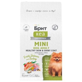 Сухой корм для взрослых cобак мини пород Брит BRIT CARE Mini Adult Healthy Skin&Shiny Coat с индейкой 0,4кг
