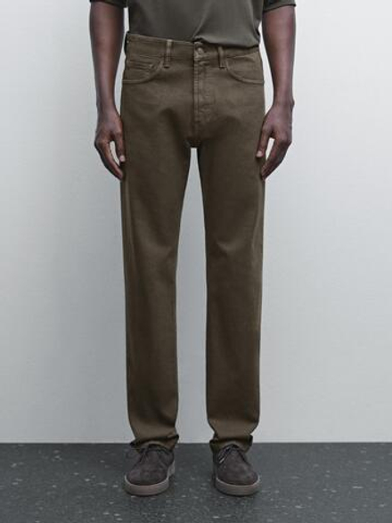 Massimo Dutti Джинсы Slim Fit, серо-зеленый