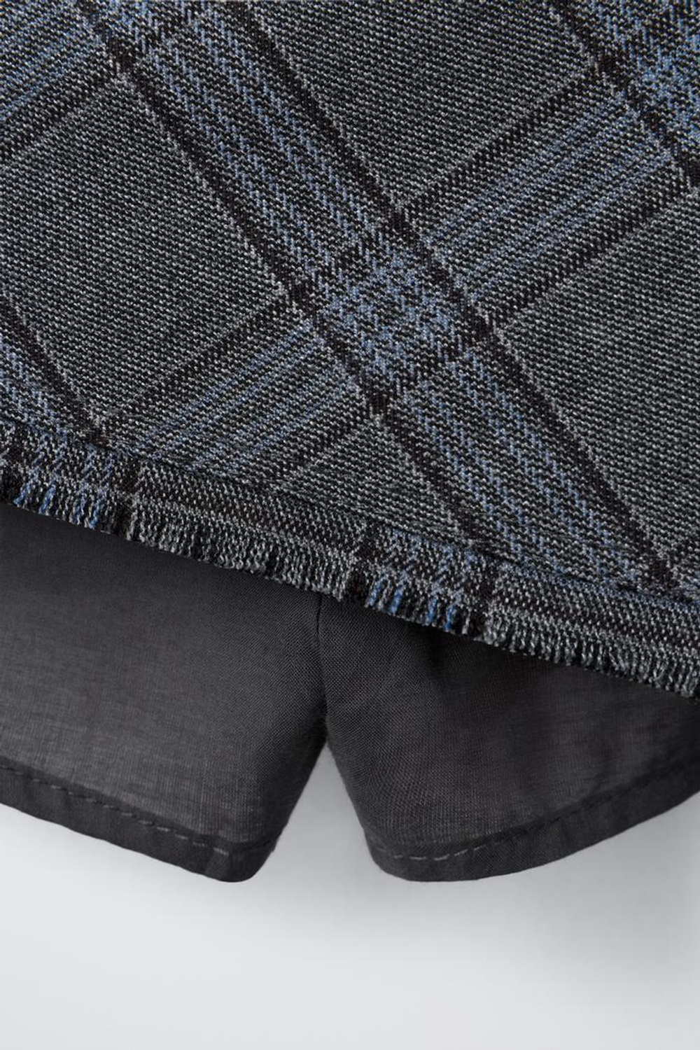 ZARA ЮБКА-ШОРТЫ В КЛЕТКУ В СТИЛЕ ПАРЕО, СИНИЙ