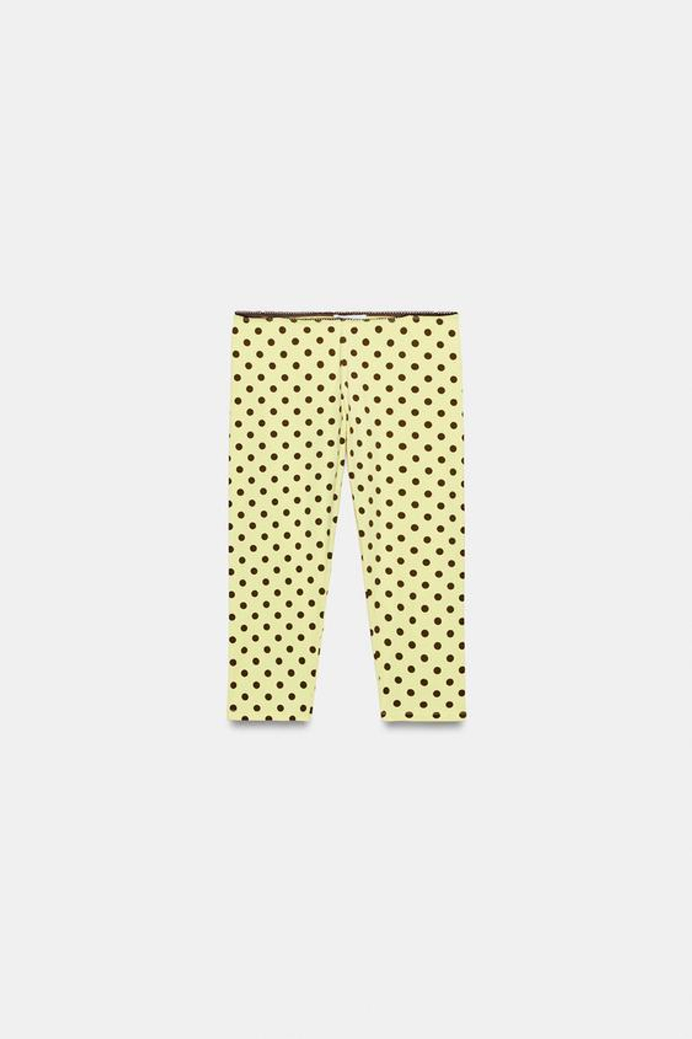 ZARA БРЮКИ КАПРИ В ГОРОШЕК, ЖЕЛТЫЙ