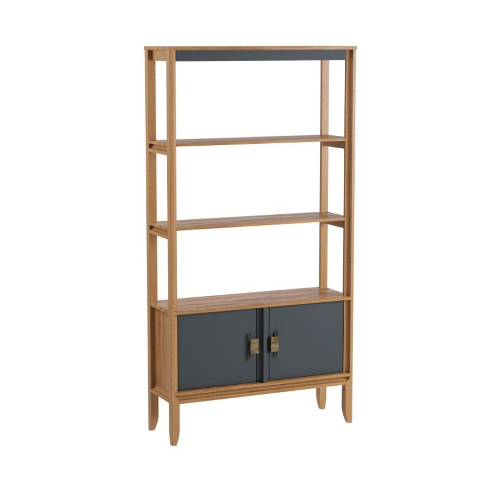 Стеллаж «Бридж» сквозной широкий с 2-мя дверями браун/серый 7012