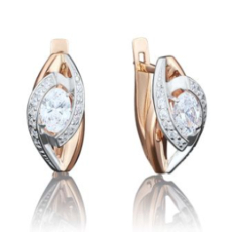 Серьги из золота с фианитами