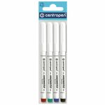 Ручки капиллярные (линеры) 4 ЦВЕТА CENTROPEN "Handwriter", корпус тонкий, линия письма 0,5 мм, 2551/4, 2 2551 0403