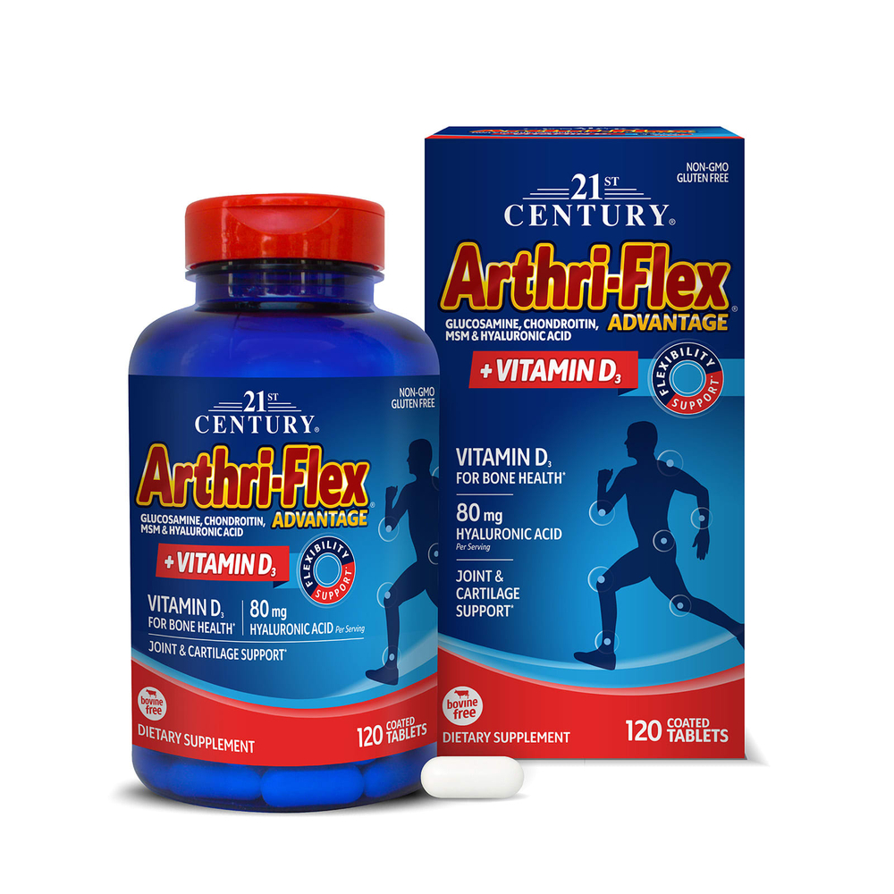 21st Century, Arthri-Flex Advantage®, с витамином D3, 120 таблеток, покрытых оболочкой