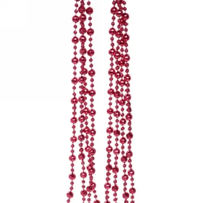 Бусы на елку 2,5м «Шарик Дискобол» d-5мм, Рубин