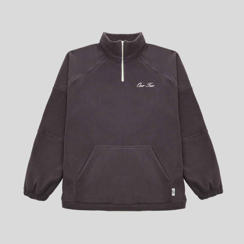 Drawstring Half-Zipped Sweatshirt Grey Excalibur