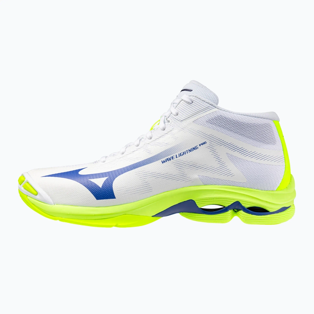 Кроссовки волейбольные Mizuno Wave Lightning Pro Mid white/lighting yellow/dazzling blue