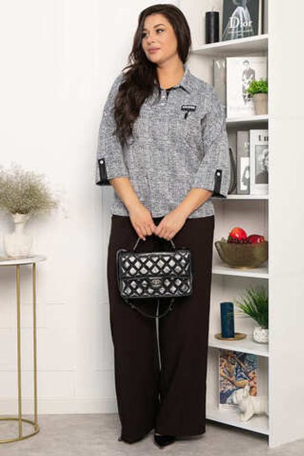 Блуза Лариса (серая) Б14312-18М LT Collection (Акция)