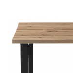 Стол деревянный Woodville Лота Лофт 140х80 черный матовый, дуб крафт золотой, ножки черные