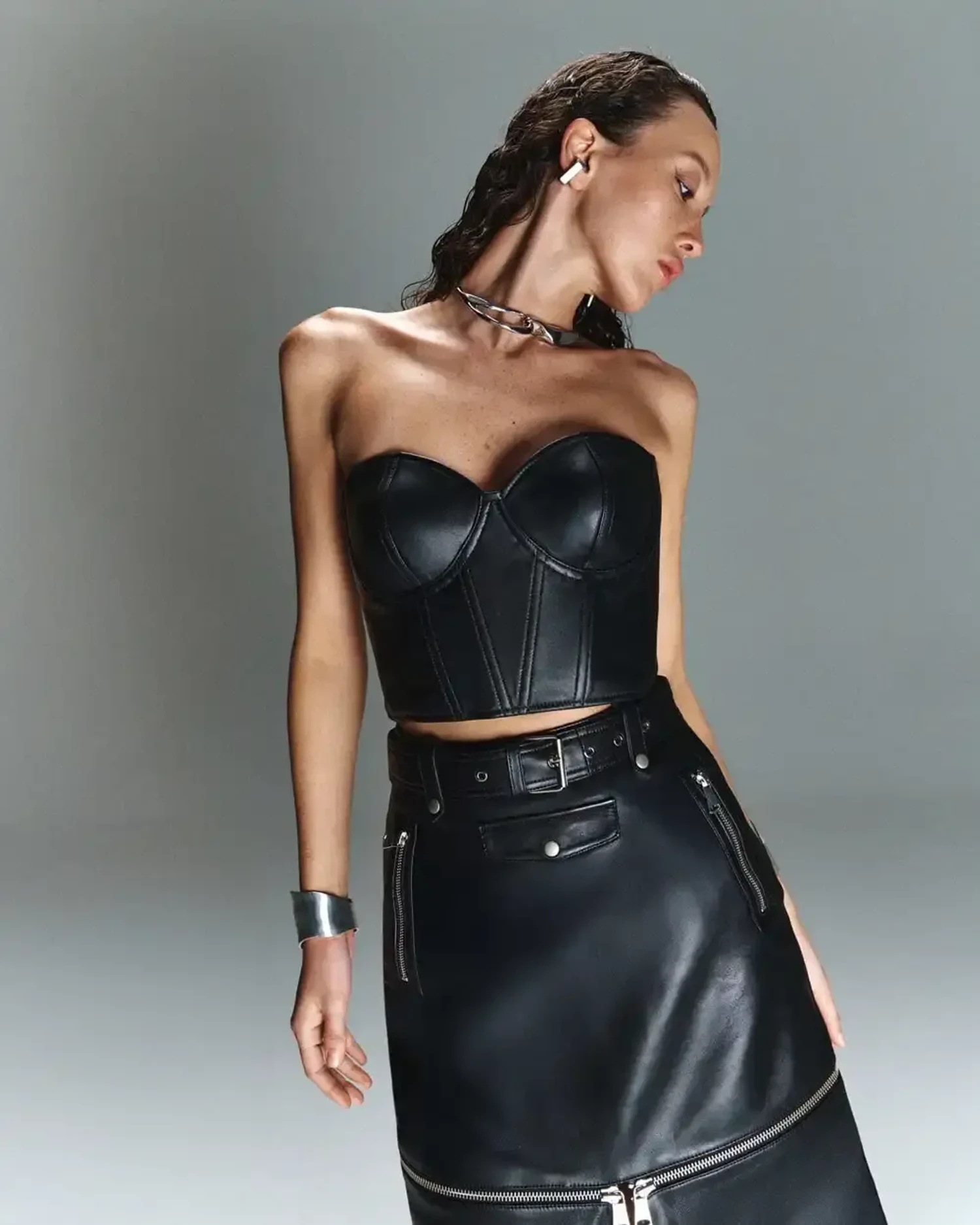 Юбка-трансформер из кожи Наппа