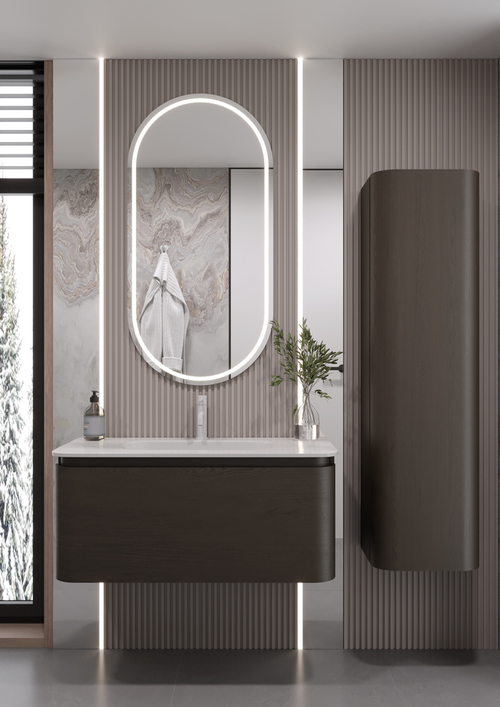 Armadi Art OVALE 1 полка 100CM ШПОН тумба + раковина