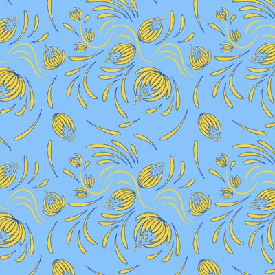 Folk floral pattern. Abstract flowers print. seamless pattern