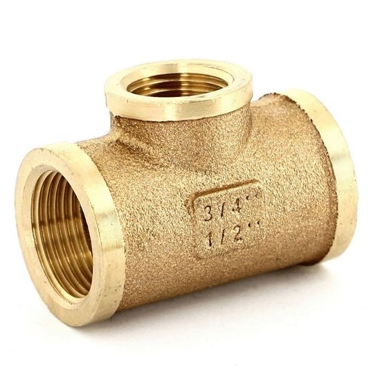 Тройник переходной Effebi 3/4"x1/2"x3/4" ВР с внутренней резьбой бронзовый (B3131A0504)