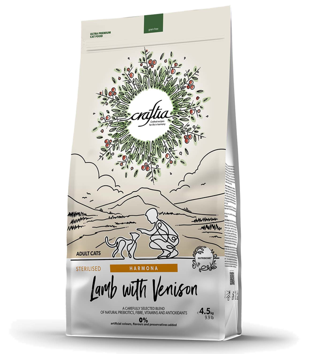 Craftia Harmona Sterilised Cat Ягненок с Олениной 1кг. развес