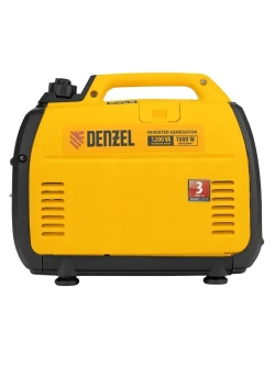 Генератор инверторный DENZEL GT-1200iS, 1.2 кВт и 53.5 см3 объем двигателя, 2.4 л объем топливного бака, ручной стартер и режим ECO, 1 розетка и выход постоянного тока 12 В, 94701