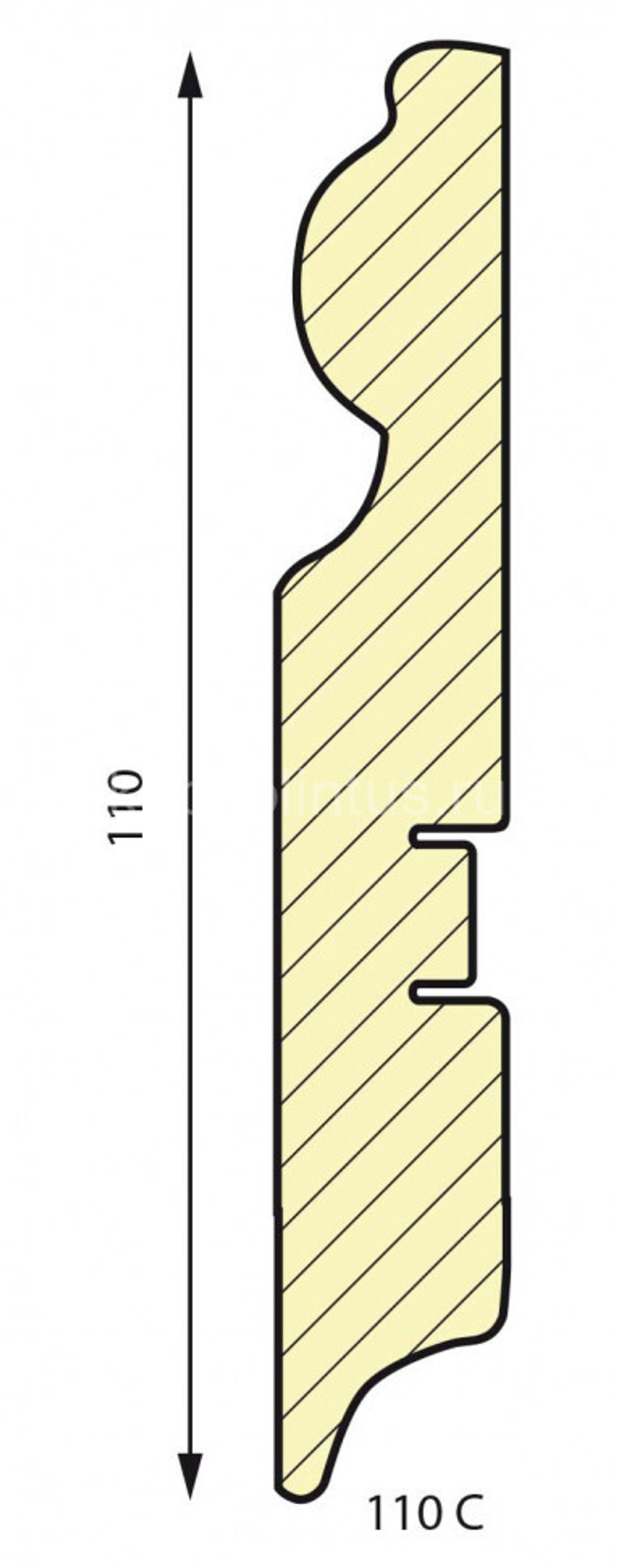 Плинтус МДФ Smartprofile Paint 110С белый под покраску 16x110х2400 мм