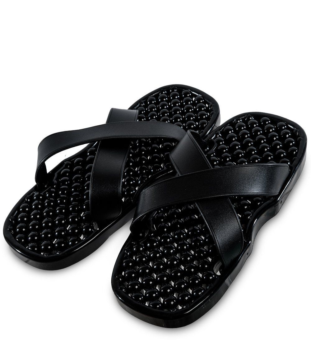 GAEM Home MSG-09/08-L Массажные тапочки черные, длина 26,5см