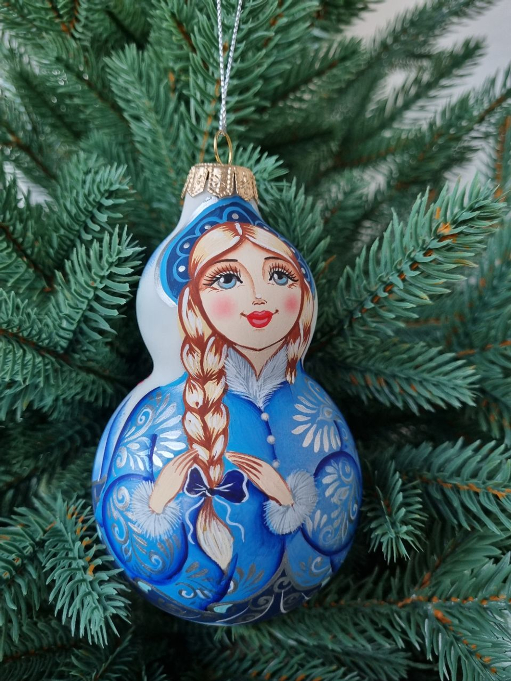 Матрешка стеклянная Снегурочка