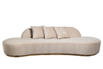 Диван Garda Decor Леа (Lea) трехместный, велюр кремовый 290*112*75 см