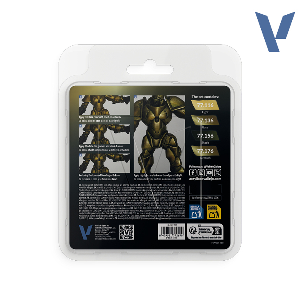 Vallejo True Metallic Metal - набор Greenish Gold