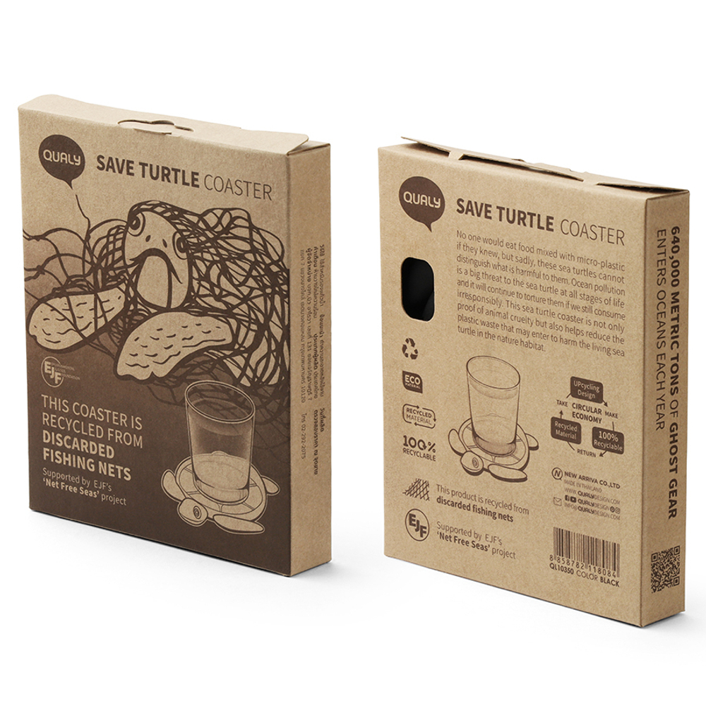 Подставка под стаканы save turtle, черная
