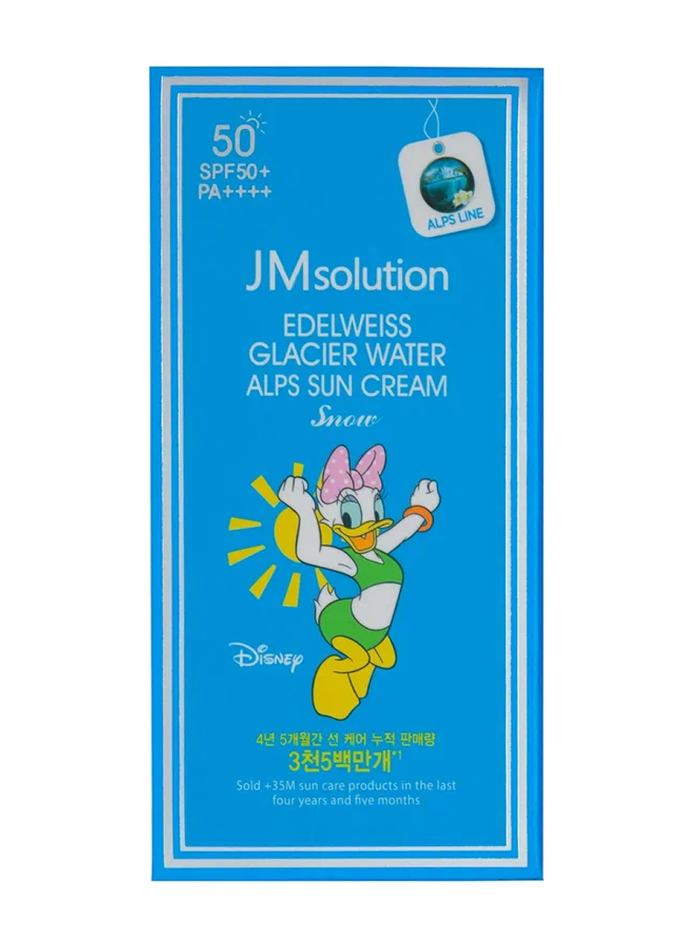 Jmsolution Охлаждающий солнцезащитный крем / Edelweiss Glacier Water Alps Moist Suncream Snow SPF50+/PA++++ Disney Daisy Duck, 50 мл