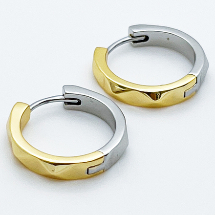 Ювелирные швензы с родиевым покрытием и позолотой, размер 19 мм, цена за пару