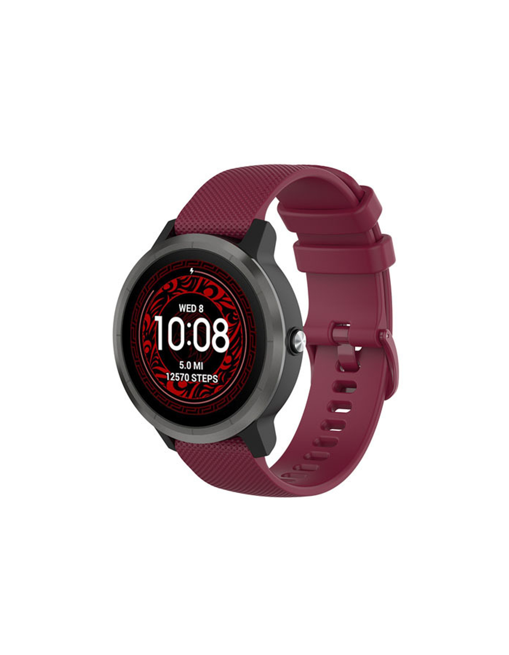 Ремешок 20 мм для Garmin Forerunner 55/245/645, Venu, Venu Sq, Venu 2 Plus, Vivoactive 3, Vivomove быстросъемный пряжка в цвет (Quick Release) (Вишневый)