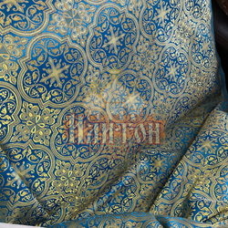 Шёлк "Шуйский" голубой с золотом