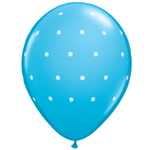 Шар латексный 28см Горошек мелкий (Синий)