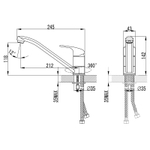 Смеситель для кухни Azario керамический картридж, хром (AZ-HU245896)
