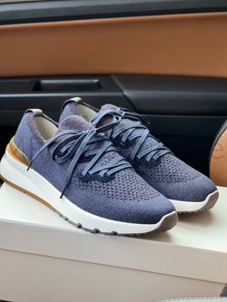 Мужские кроссовки Brunello Cucinelli синего цвета