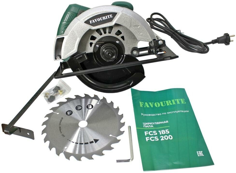 Пила циркулярная FAVOURITE FCS 185 1600Вт, ф185мм 5000об/мин (113200185)