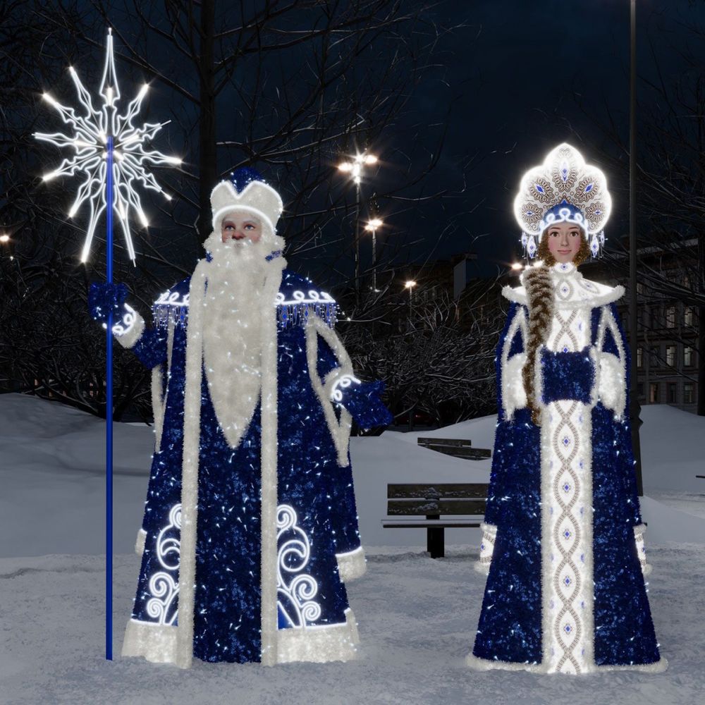 светящиеся фигуры "Дед Мороз и Снегурочка"