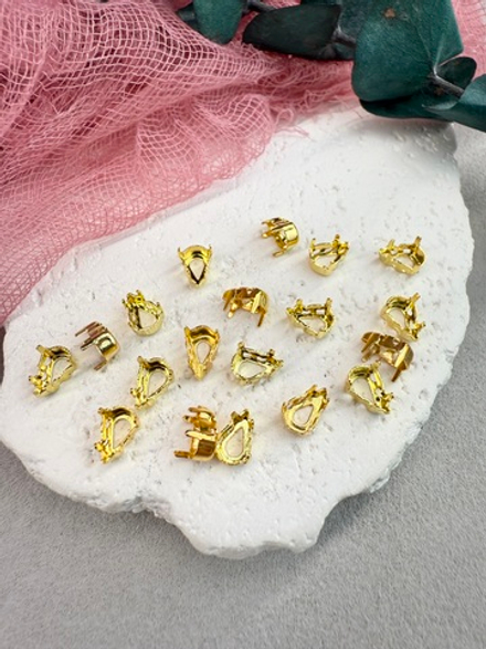 Оправа #4328 Pear 8*5 мм Золото