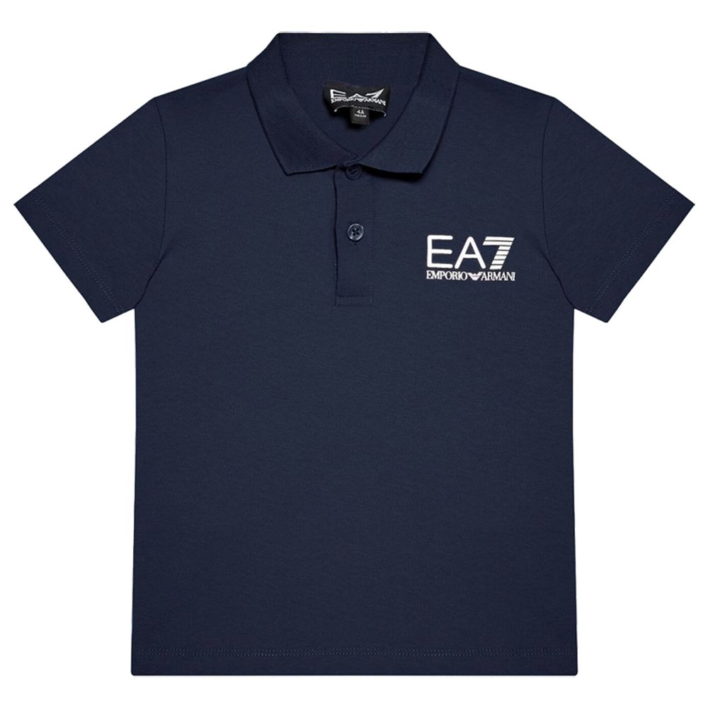 Футболка для мальчика теннисная EA7 Boys Jersey Polo Shirt - navy blue