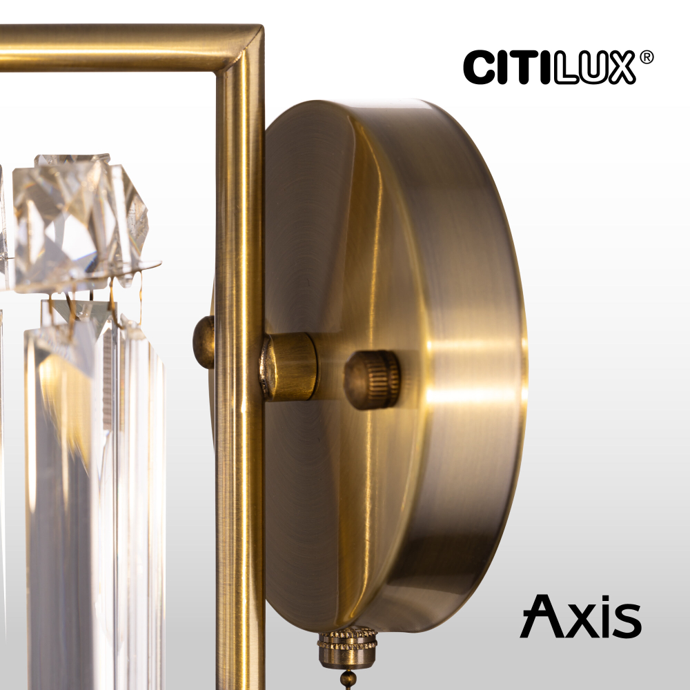 Citilux AXIS CL313413 Бра хрустальное с выключателем Бронза