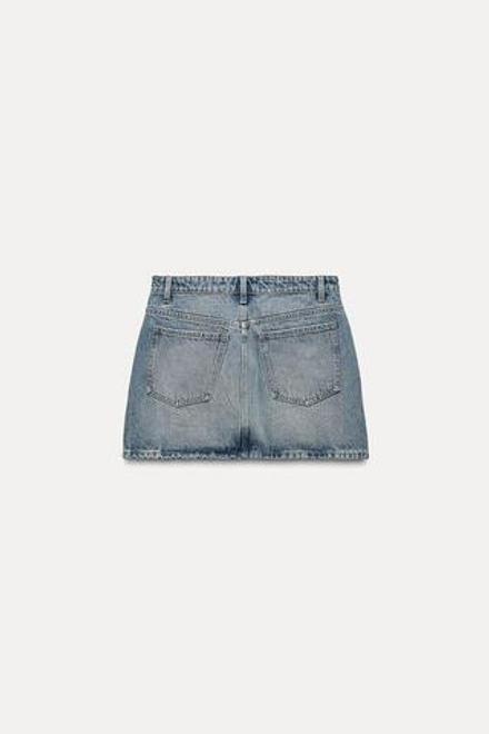 ZARA ДЖИНСОВАЯ МИНИ-ЮБКА TRF, СИНИЙ