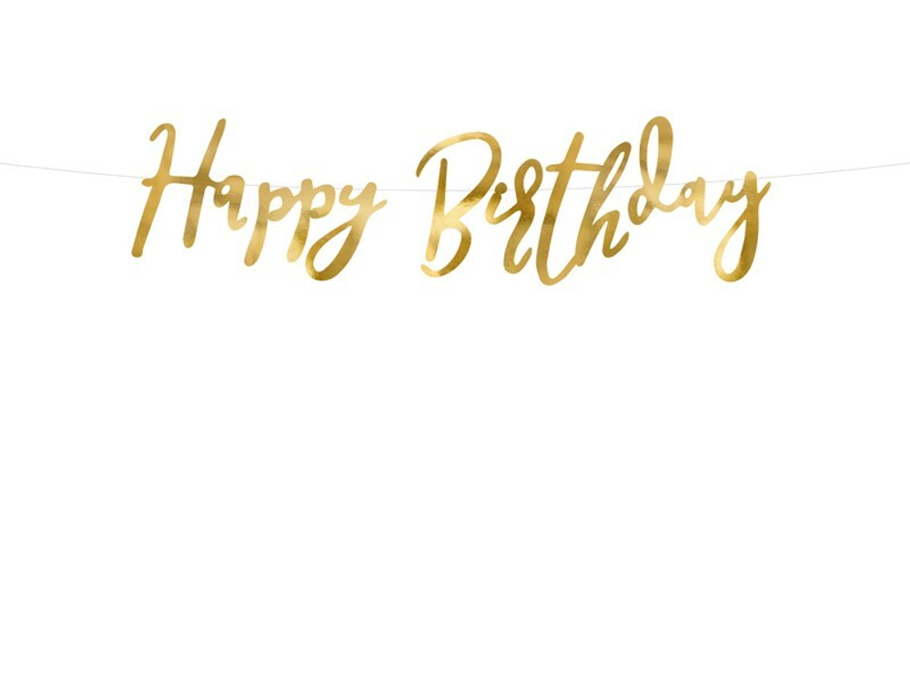Гирлянда "Happy Birthday" (золото) 62 см