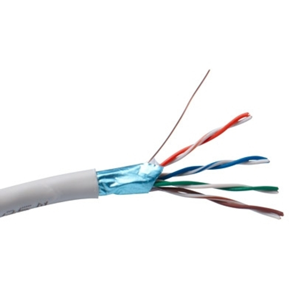 Кабель витая пара F/UTP 5e кат. 4 пары Exegate FUTP4-C5e-CU-S26-IN-PVC-GY-305