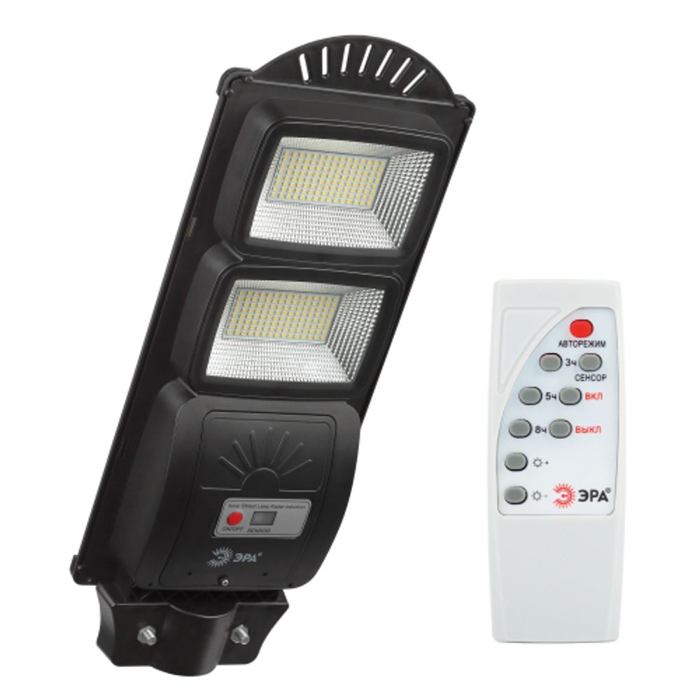 ЭРА Консольный светильник на солн. бат.,SMD, 40W, с датч. движ., ПДУ, 700lm, 5000К, IP65 | Уличное освещение на солнечных батареях