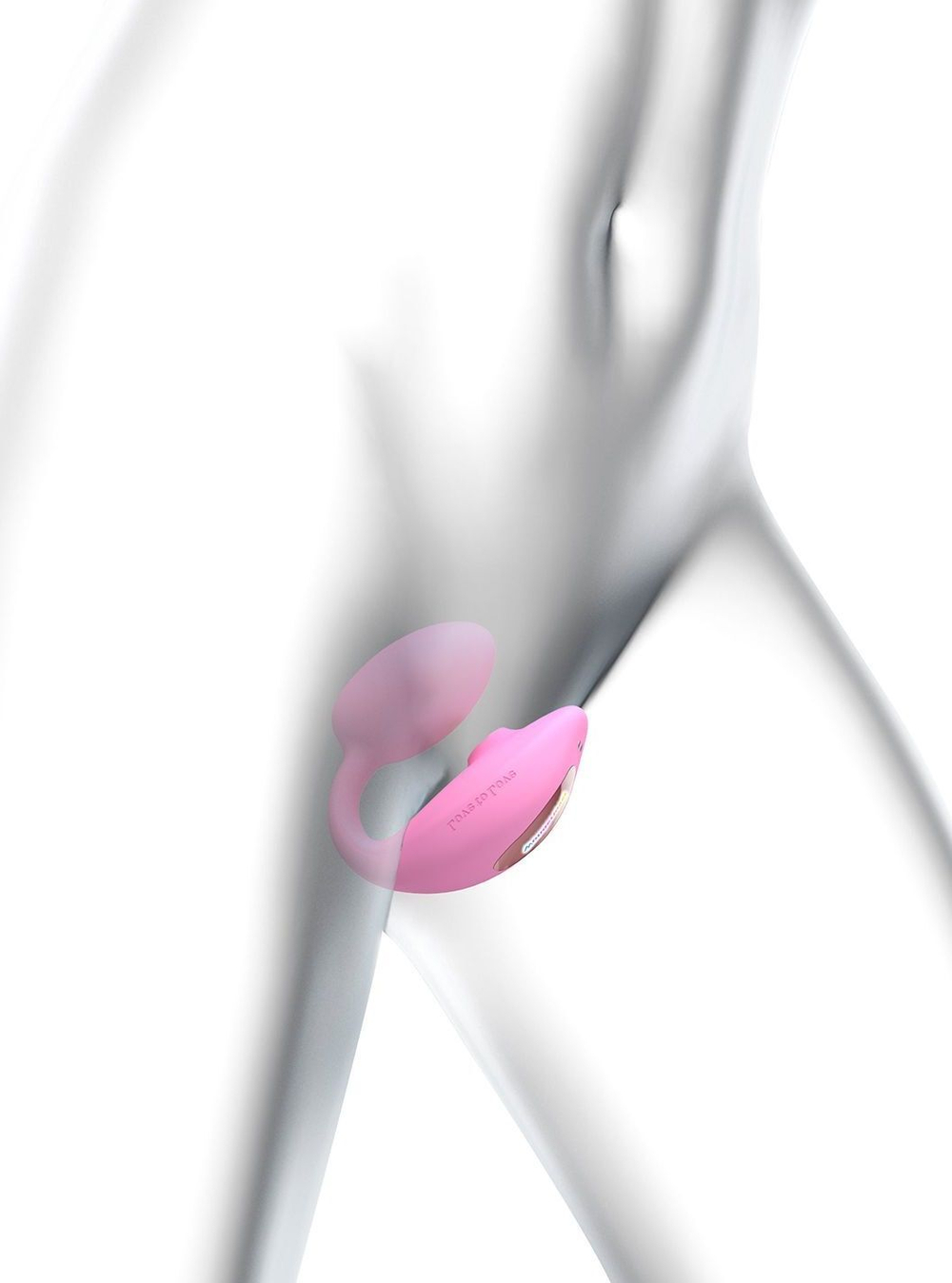 Розовый U-образный стимулятор клитора и точки G с пультом ДУ Wonderlover (Цвет: розовый)