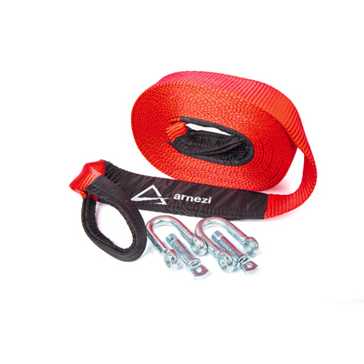 Трос буксировочный динамический 9 м, 9т стропа шириной 70 мм со скобой М18, в сумке ARNEZI A0904025