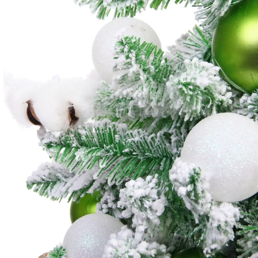 Елка декоративная «Нежность» 90 см, ПВХ с белым напылением (136 веток), Салатовый