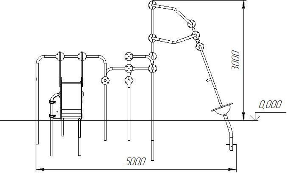 Детский спортивно-игровой комплекс с горкой серия "Сфера" Romana 057.07.00